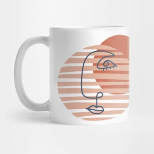 Abstract Face Line Art Modern Shapes Mug